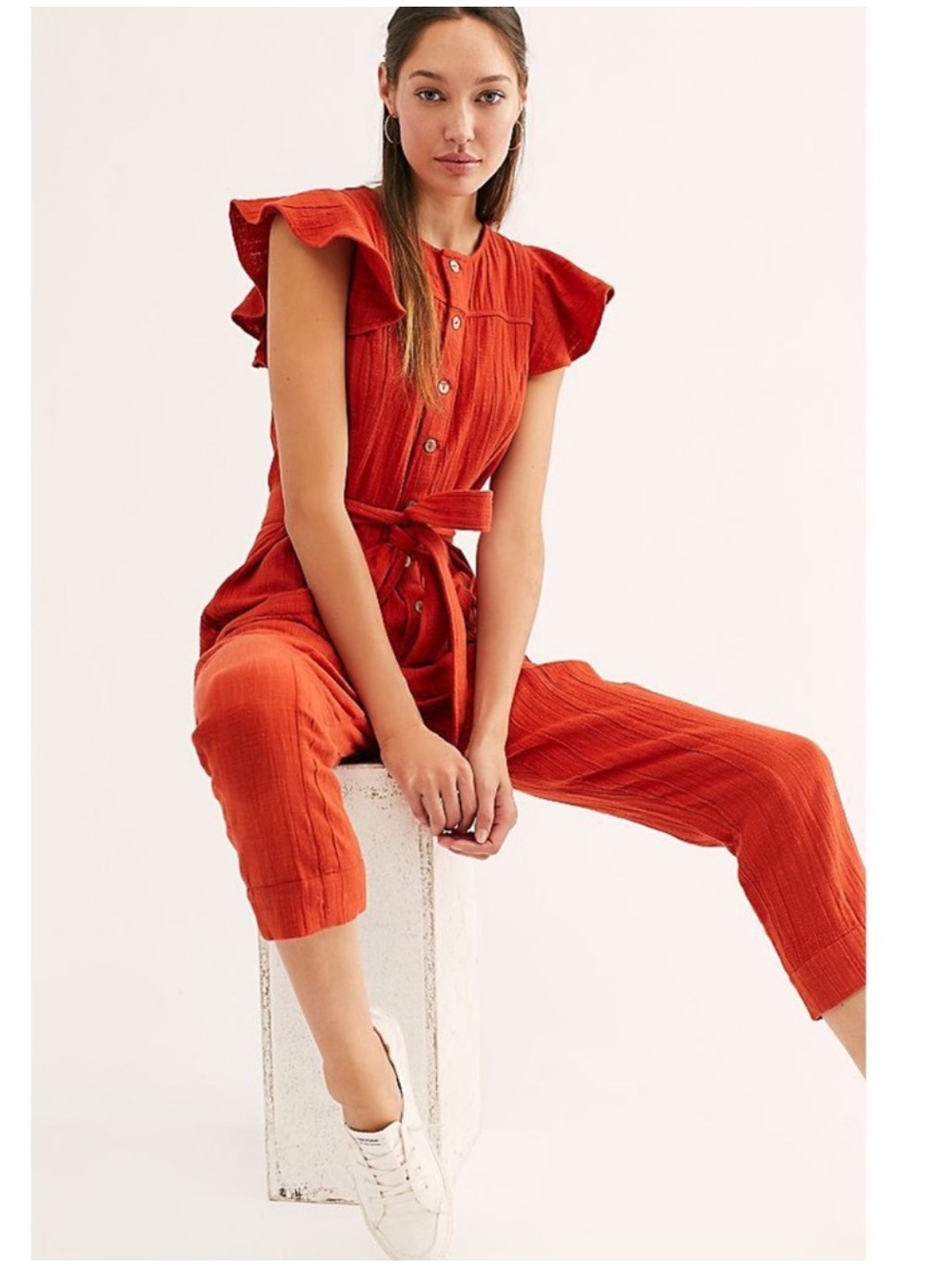 Free People Louis Jumpsuit Paprika Size Large